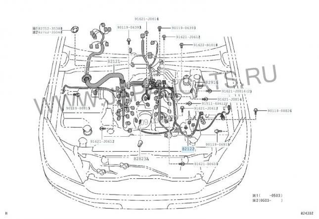 Провод АКБ Lexus GX470 2UZ плюсовой VVTi 82122-35A40