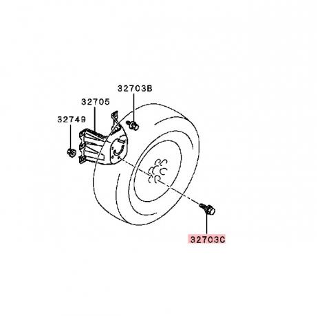 Болт запасного колеса Mitsubishi Pajero 3 M12x38 MR554954