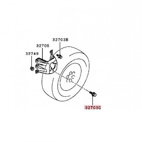 Болт запасного колеса Mitsubishi Pajero 3 к-т  MR554954