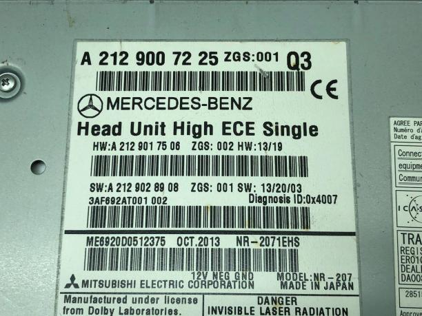 Магнитола Mercedes W218 A2129007225