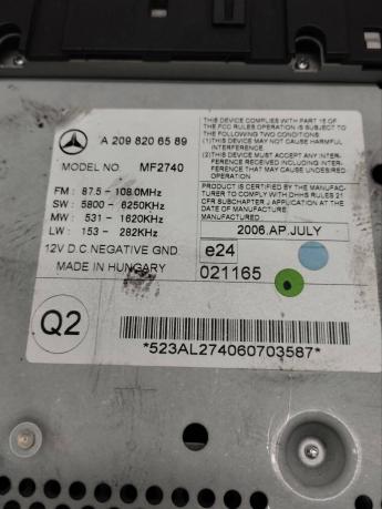 Магнитола Comand Mercedes W209 A2098206589