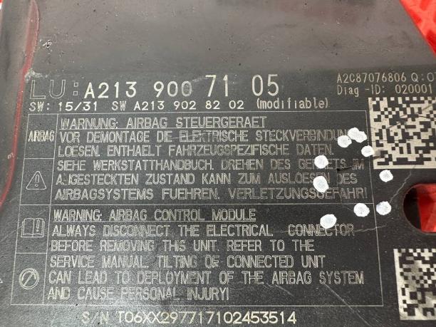 Блок управления Airbag Mercedes w213 a2139007105