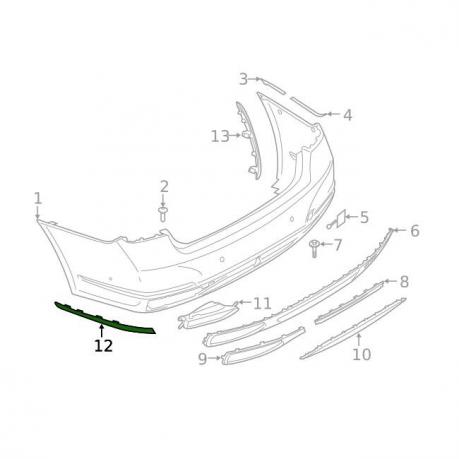 BMW 7 G11 Молдинг заднего бампера правый хром G12 51127478360