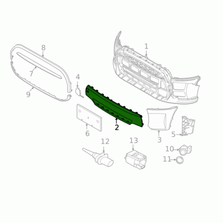 MC Hatch 3 Накладка переднего бампера 2 рестайл 51115A3C856