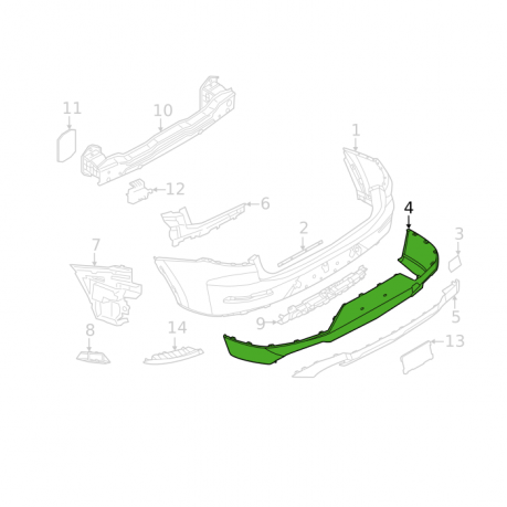 BMW G01 Юбка заднего бампера рестайлинг 51125A41F89