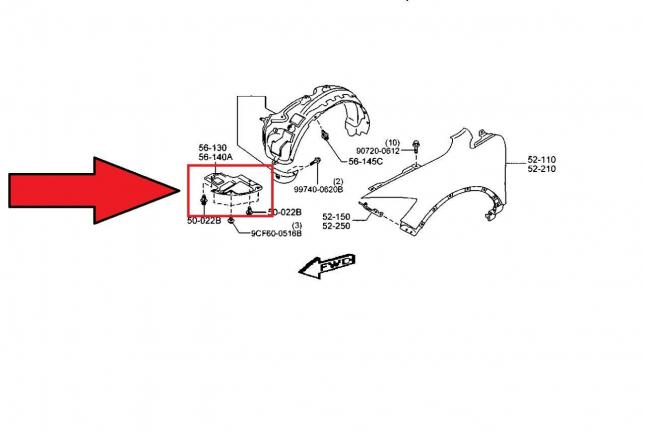 Mazda CX9 Подкрылок передний низ 2007 TD1156142A