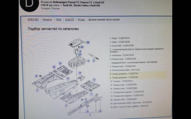 Подушка домкрата Audi Q7 7L0 802 760 7L0 802 760
