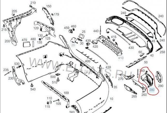 Насадка глушителя Mercedes W213 AMG A 213 885 51 01