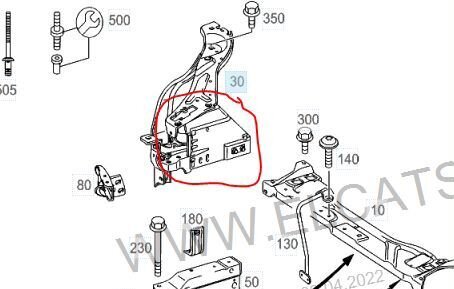 Кронштейн панели фары Мерседес W212 A212 620 0885 A 212 620 08 85