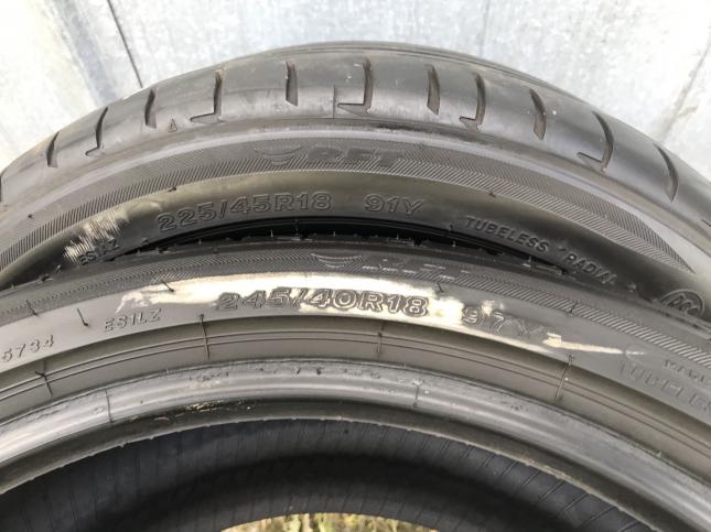 Спарка Mercedes 225/45 и 245/40 R18 Bridgestone RFT