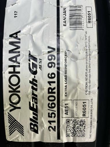 215/60 R16 Yokohama BluEarth-GT AE-51 летние