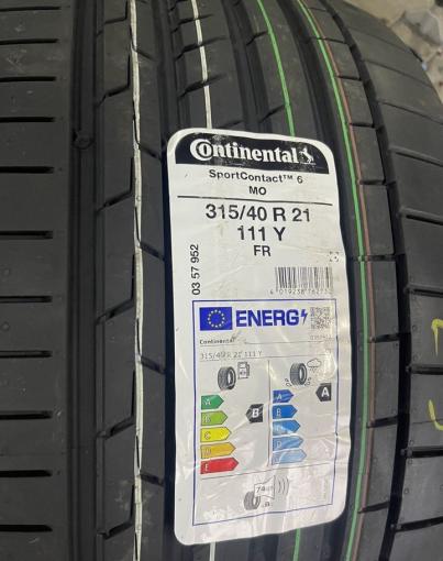 Continental SportContact 6 ContiSilent 275/45 R21 и 315/40 R21 Y