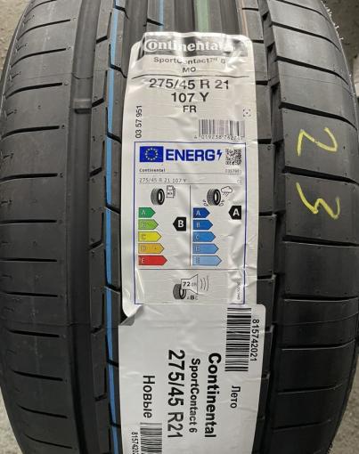 Continental SportContact 6 275/45 R21 и 315/40 R21 107Y