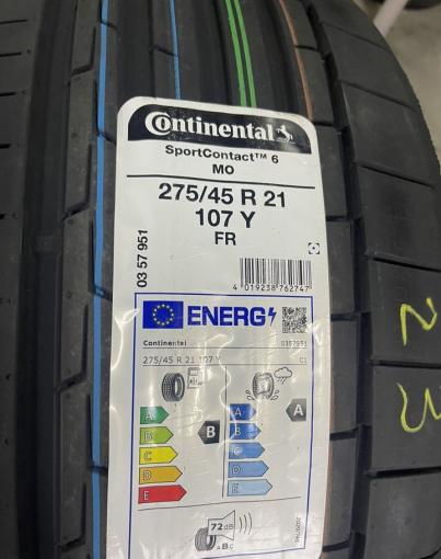 Continental SportContact 6 ContiSilent 275/45 R21 и 315/40 R21 Y