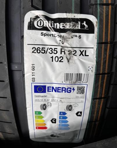 Continental SportContact 6 265/35 R22 и 285/35 R22