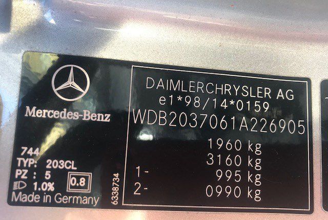 Разбор на запчасти Mercedes C W203