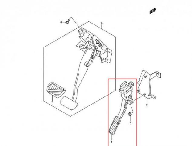 Педаль Suzuki Grand Vitara TA74W J20A 2005-2015