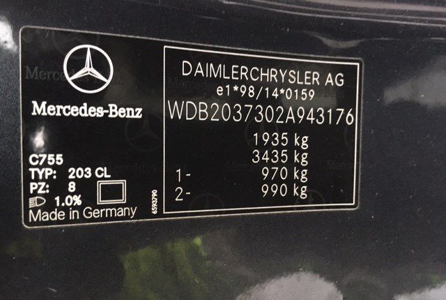 Разбор на запчасти Mercedes C W203