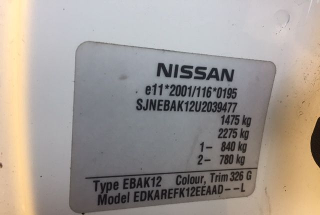 Разбор на запчасти Nissan Micra K12E