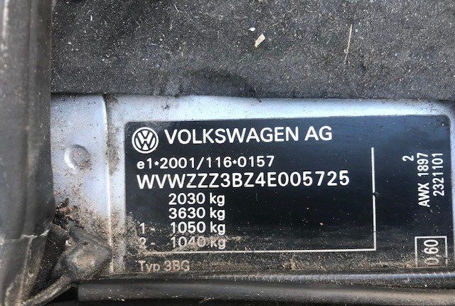 Разбор на запчасти Volkswagen Passat 5 2000-2005