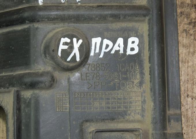 Пыльник заднего бампера правый Infiniti QX70,FX37 788521CA0A