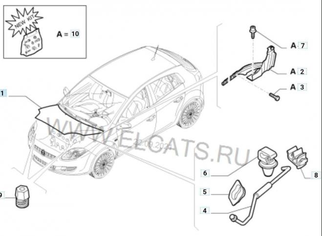 Капот новый оригинал Fiat Bravo 51775925