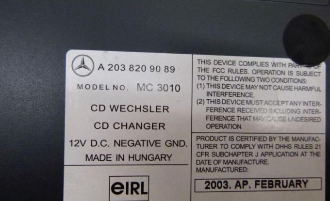 CD Чейнджер Mercedes W203 A2038209089