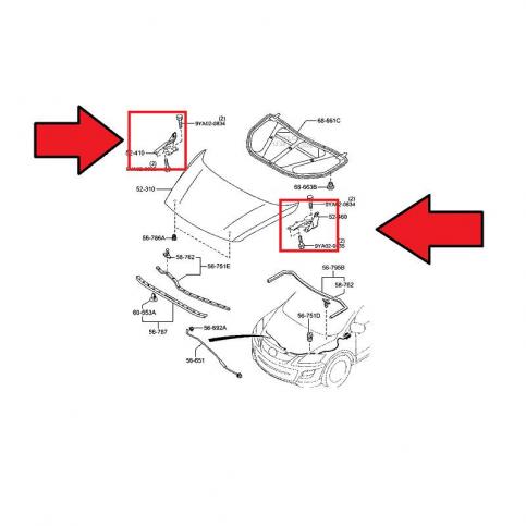 Mazda СХ9 Петля капота правая TD1152410B