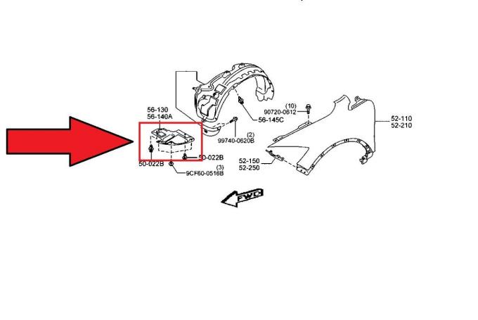 Mazda CX9 Подкрылок передний низ правый TD1156132A
