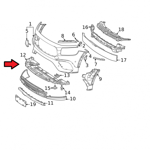 Mercedes X247 Пыльник переднего бампера  GLB A2478856600