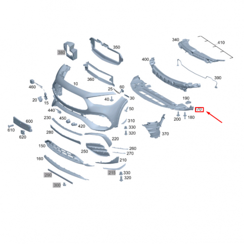 Mercedes H247 Пыльник переднего бампера GLA A2478858703