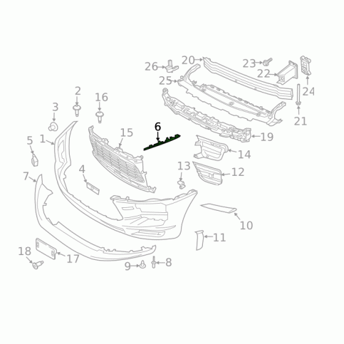 Macan 1 Каретка переднего бампера правая рестайл 95B807166