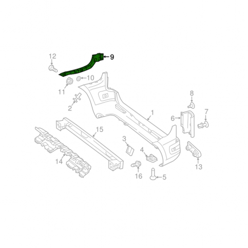 Mercedes W447 Кронштейн заднего бампера правый A4478800512