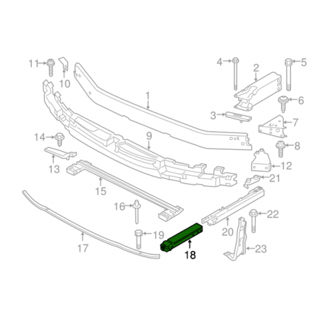 BMW F48 Кронштейн усилителя переднего бампера 51117374789