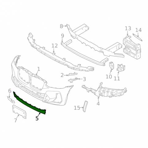 BMW G01 Накладка переднего бампера M Sport центр 51115A41F75