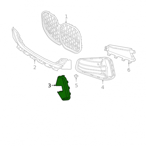 BMW G22 Молдинг решетки M440i 51118078411