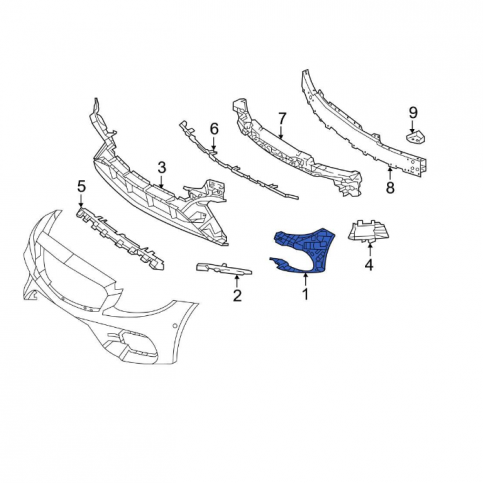 Mercedes W213 Каркас бампера AMG рестайл A2138857104