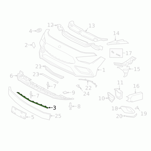 Mercedes C118 Молдинг бампера CLA45 AMG A1778854502