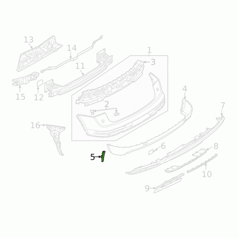 Audi Q5 2 Молдинг заднего бампера рестайлинг 80A8534679B9