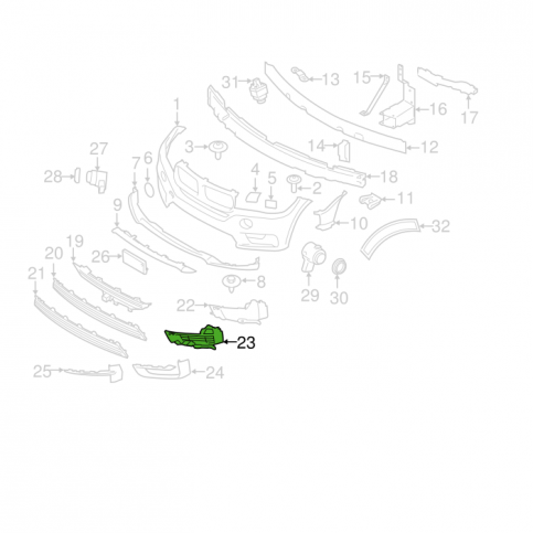 BMW F15 Решетка боковая X Line 51117325493