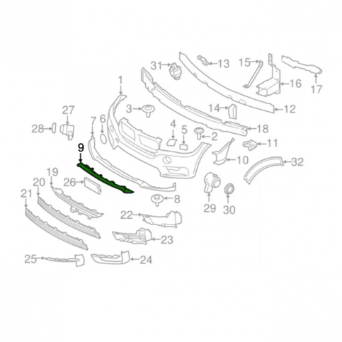 BMW F15 Накладка переднего бампера нижняя X5 51127379419