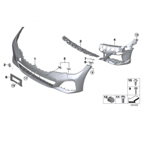 BMW G20 Бампер передний М PKG под парктроники 51118099895