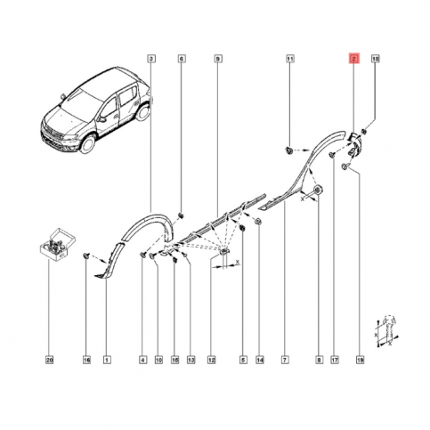 Sandero Stepway II Накладка заднего бампера 850774424R