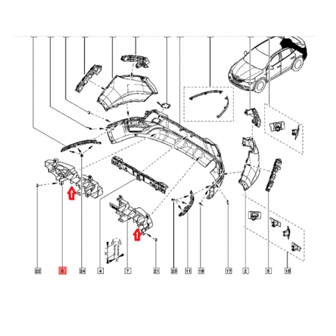 Arkana I Абсорбер заднего бампера правый Renault 850926089R