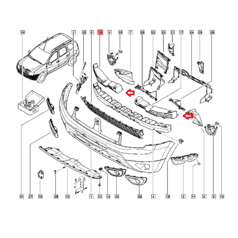 Duster I Абсорбер переднего бампера рестайлинг 620937069R