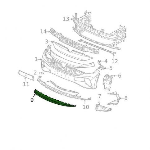 Volkswagen ID4 Накладка бампера нижняя под окрас 11A8075322UC