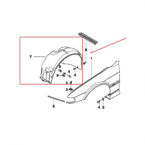 BMW E38 Подкрылок передний БМВ 7 51718150289