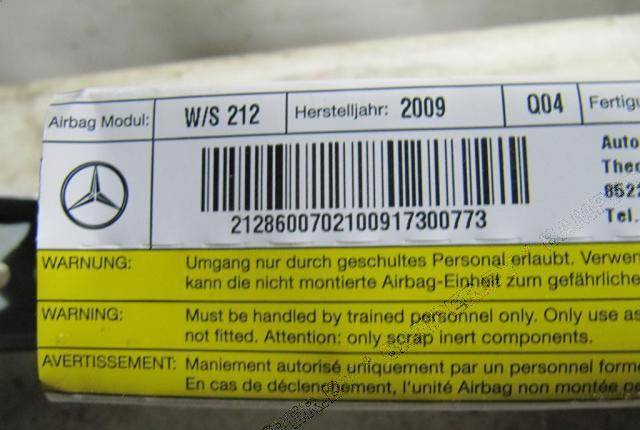 Подушка безопасности водителя Mercedes-Benz E W212 A2128600702