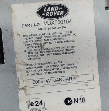 Блок управления магнитолой Range Rover L322 07-12 VUX500104